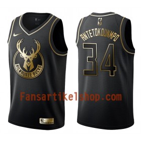 NBA Milwaukee Bucks Trikot Giannis Antetokounmpo 34 Nike Schwarz Golden Edition Swingman - Herren